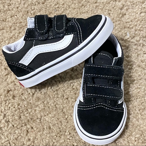 black vans with velcro straps